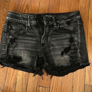 Black Wash American Eagle Jean Shorts